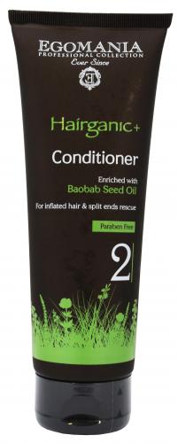 Кондиционер с маслом баобаба для непослушных и секущихся волос 250 мл (Hairganic+, Baobab Seed Oil), фото-2