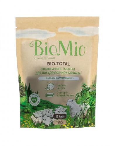 БиоМио Таблетки для посудомоечной машины с эфирным маслом эвкалипта, 12 шт. (BioMio, Посуда), фото-4
