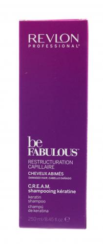 Ревлон Профессионал Очищающий шампунь с кератином C.R.E.A.M. RP Be Fabulous 250 мл (Revlon Professional, Be Fabulous, Для восстановления волос), фото-3