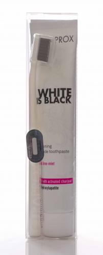 Курапрокс Отбеливающая зубная паста White Is Black со вкусом мяты, 90 мл + Зубная щетка Ultra Soft 5460 белая (Curaprox, Black Is White), фото-4