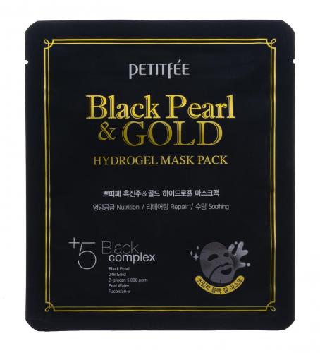 Петитфи Маска для лица гидрогелевая с черным жемчугом и золотом, 32 г (Petitfee, Hydrogel Mask Pack), фото-2