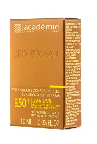 Академи Защитный карандаш для чувствительных зон SPF 50+, 10 мл (Academie, Bronzecran), фото-3