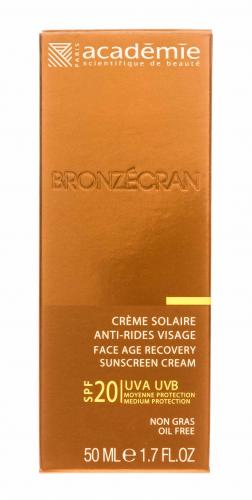 Академи Солнцезащитный регенерирующий крем для лица SPF 20+, 50 мл (Academie, Bronzecran), фото-3