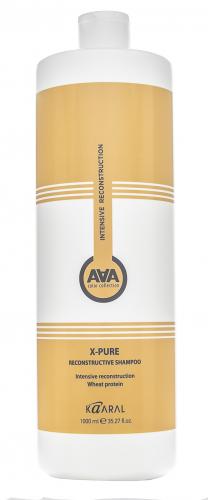 Каарал Восстанавливающий шампунь для поврежденных волос с пшеничными протеинами X-Pure Reconstructive Shampoo, 1000 мл (Kaaral, AAA, X-Form), фото-2