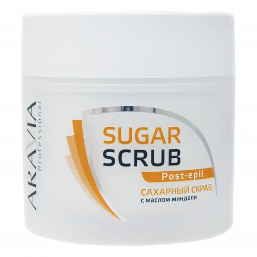 Аравия Профессионал Сахарный скраб с маслом миндаля Sugar Scrub Post-epil, 300 мл (Aravia Professional, Aravia Professional, Средства до и после депиляции), фото-2