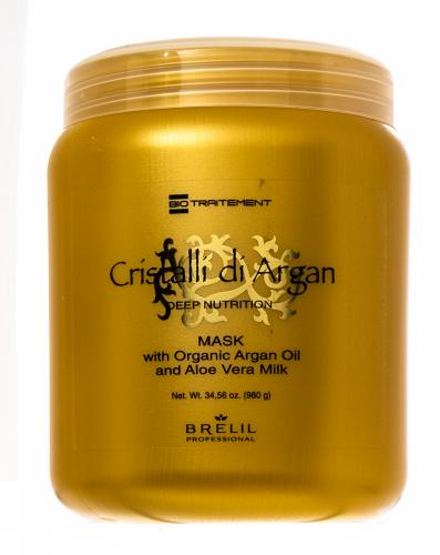 Брелил Профессионал Маска для волос с маслом аргании и молочком алоэ, 1000 мл (Brelil Professional, Argan Oil Crystals), фото-2