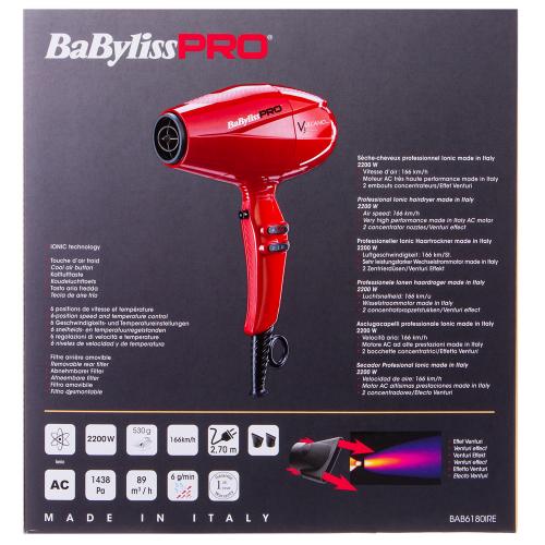 Бэбилисс Фен 2200 Вт с ионизацией и 2 насадками (Babyliss, Фены), фото-4