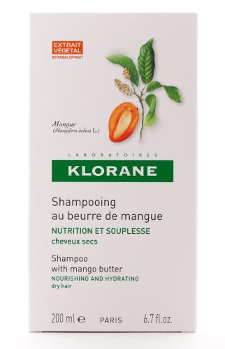 Клоран Шампунь с маслом Манго для сухих, поврежденных волос, 200 мл (Klorane, Dry Hair), фото-2