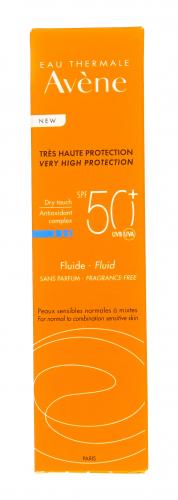 Авен Солнцезащитный флюид SPF 50 без отдушек, 50 мл (Avene, Suncare), фото-7