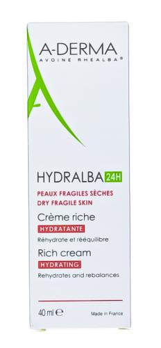 Адерма HYDRALBA  24h Насыщенный увлажняющий крем, 40 мл (A-Derma, Hydralba), фото-8