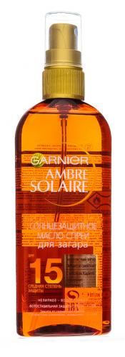 Гарньер AMBRE SOLAIRE Интенсивный загар Масло-спрей SPF15 150мл (Garnier, Ambre Solaire), фото-2
