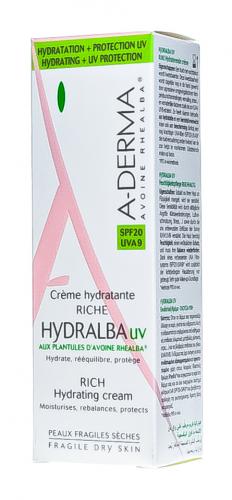 Адерма HYDRALBA UV Насыщенный увлажняющий крем 40 мл (A-Derma, Hydralba), фото-5