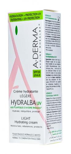 Адерма HYDRALBA UV Легкий увлажняющий крем 40 мл (A-Derma, Hydralba), фото-6