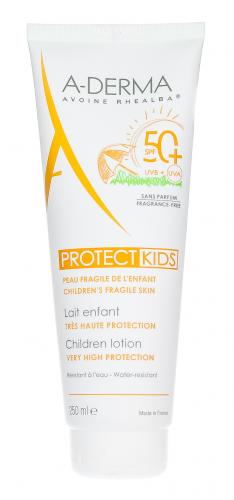 Адерма Солнцезащитный лосьон для детей с высокой степенью защиты SPF 50+, 250 мл (A-Derma, Protect), фото-2
