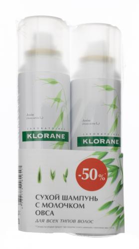 Клоран Набор Сухой шампунь с молочком овса 150 мл х 2 шт. (Klorane, Ultra Gentle), фото-2