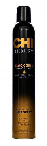 Чи Лак для волос Luxury с маслом семян черного тмина подвижной фиксации, 340 г (Chi, Luxury), фото-2