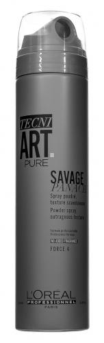 Лореаль Профессионель Cпрей сухой Savage Panache Pure сильной фиксации с пудровой текстурой, 250 мл (L'Oreal Professionnel, Стайлинг, Tecni.Art), фото-2