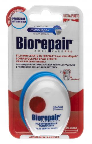 Биорепейр Ультра-плоская зубная нить Filo Non Cerato Ultrapiatto без воска, 25+5 м (Biorepair, Уход за зубами), фото-2