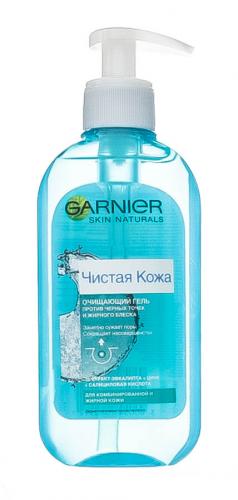 Гарньер ЧИСТАЯ КОЖА Гель для умывания Очищающий для жирной кожи 200мл (Garnier, Skin Naturals, Чистая кожа), фото-2