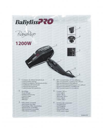 Бэбилисс Дорожный фен BamBino BAB5510E, 1200W (Babyliss, Фены), фото-4