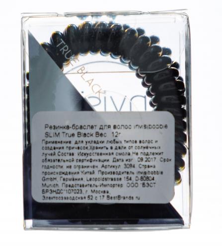 Инвизибабл Резинка-браслет для волос True Black черный (Invisibobble, Slim), фото-3