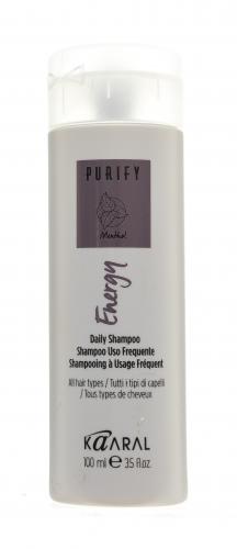 Каарал Интенсивный энергетический шампунь с ментолом Daily Shampoo, 100 мл (Kaaral, Purify, Energy), фото-2