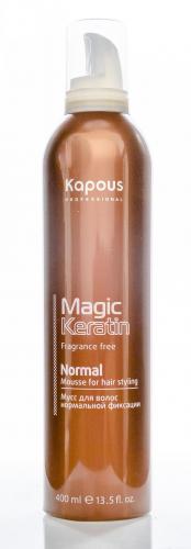 Капус Профессионал Мусс для укладки волос нормальной фиксации с кератином, 400 мл (Kapous Professional, Magic Keratin), фото-2