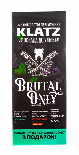Клатц Подарочный набор для мужчин: Зубная паста Супер-мята, 75 мл + Зубная паста Бешеный имбирь, 75 мл + Зубная щетка жесткая (Klatz, Brutal Only), фото-11