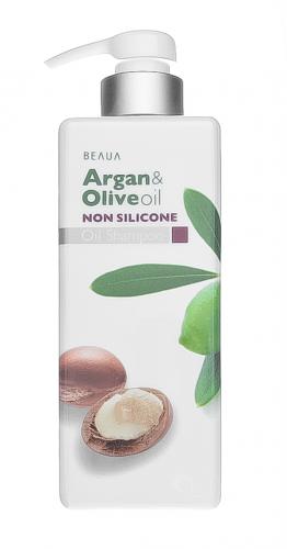 Кумано Косметикс Бессиликоновый шампунь увлажняющий Beaua Argan and Olive Oil Non Silicone Shampoo, 550 мл (Kumano Cosmetics, Шампуни для волос), фото-2