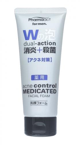 Пенка для умывания с антибактериальным действием для мужчин Pharmaact Dual-Action Acne Control Medicated Facial Foam, 130 г (Косметика для умывания), фото-2