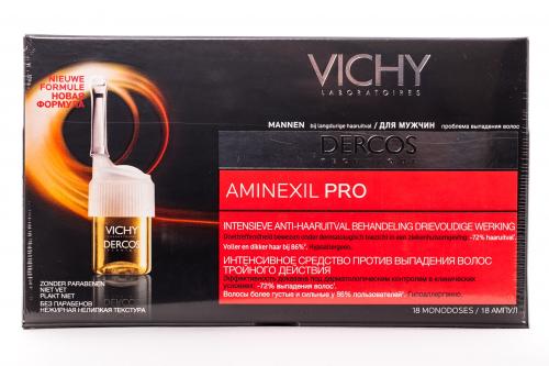 Виши Интенсивное средство против выпадения волос для мужчин Аминексил Pro 18 ампул по цене 15 амп. (Vichy, Dercos Aminexil), фото-4