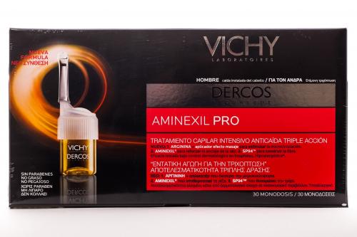 Виши Интенсивное средство против выпадения волос для мужчин Аминексил Pro 30 ампул по цене 20 амп (Vichy, Dercos Aminexil), фото-3