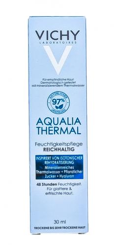 Виши Увлажняющий насыщенный крем для сухой и очень сухой кожи лица, 30 мл (Vichy, Aqualia Thermal), фото-5