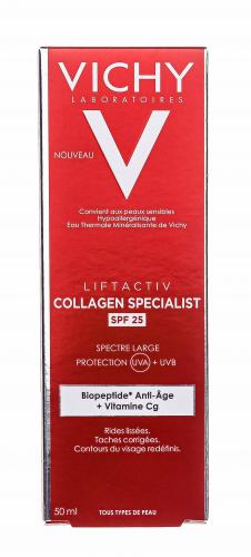 Виши Антивозрастной крем для лица Collagen Specialist c эффектом лифтинга SPF 25, 50 мл (Vichy, Liftactiv), фото-6