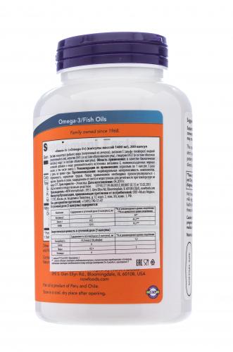 Нау Фудс Омега-3 1400 мг, 200 мягких капсул (Now Foods, Жирные кислоты), фото-2