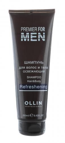 Оллин Шампунь для волос и тела освежающий, 250 мл (Ollin Professional, Уход за волосами, Premier For Men), фото-2