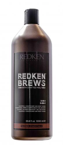 Редкен Шампунь Brews 3 в 1, 1000 мл (Redken, Мужская линия), фото-7