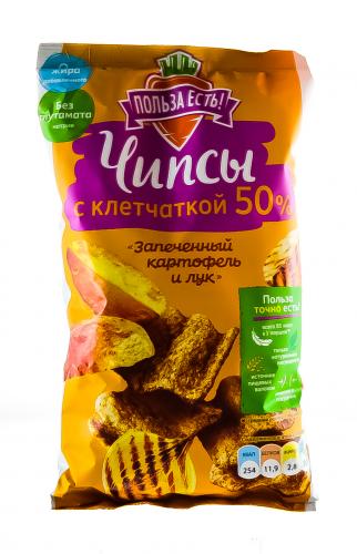 Чипсы с клетчаткой, запечённый картофель и лук, 90 г (), фото-2