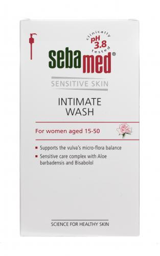 Гель для интимной гигиены с помпой для женщин 15-50 лет Intimate Wash, 200 мл  (Sensitive Skin), фото-2