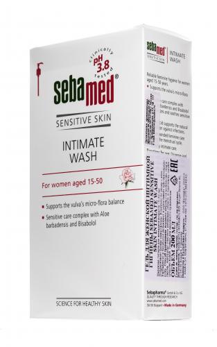 Гель для интимной гигиены с помпой для женщин 15-50 лет Intimate Wash, 200 мл  (Sensitive Skin), фото-3