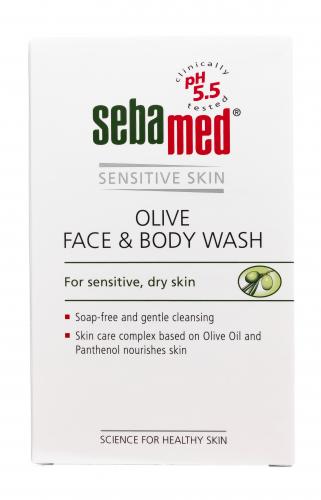 Себамед Гель для лица и тела очищающий оливковый Olive Face &amp; Body Wash, 200 мл (Sebamed, Sensitive Skin), фото-2