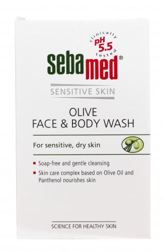 Себамед Гель для лица и тела очищающий оливковый Olive Face &amp; Body Wash, 200 мл (Sebamed, Sensitive Skin), фото-5