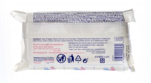 Себамед Салфетки детские очищающие с пантенолом Baby wipes with panthenol, 72 шт. (Sebamed, Baby), фото-3