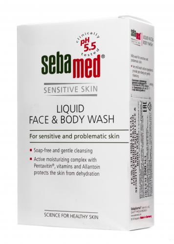 Себамед Гель для лица и тела очищающий Liquid face and body wash, 200 мл (Sebamed, Sensitive Skin), фото-3