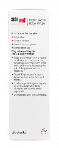 Себамед Гель для лица и тела очищающий Liquid face and body wash, 200 мл (Sebamed, Sensitive Skin), фото-6