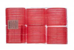 Бигуди-липучки красные, 70 мм, 6 шт