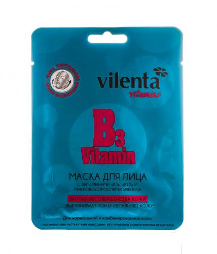 Маска для лица B3 VITAMIN Против несовершенства кожи с витаминами &quot;В3&quot;, &quot;В12&quot; и микроводорослями Spirulina, 28 г ()