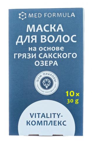 Маска для волос на основе грязи Сакского озера VITALITY-КОМПЛЕКС, 30г*10шт (Дом природы, ), фото-2