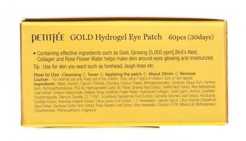 Патчи для глаз гидрогелевые с золотом Gold Hydrogel Eye Patch, 60 шт х 1,4 г (Eye Patch), фото-3