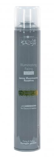 Хэир Компани Профешнл Illuminating Styling Fixing Spray Фиксирующий лак придающий блеск, 500 мл (Hair Company Professional, Inimitable Style), фото-2